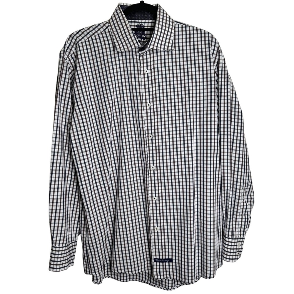 English Laundry Men's Checkered‎ Long Sleeve Dress Shirt Size 16 1/2 34/35